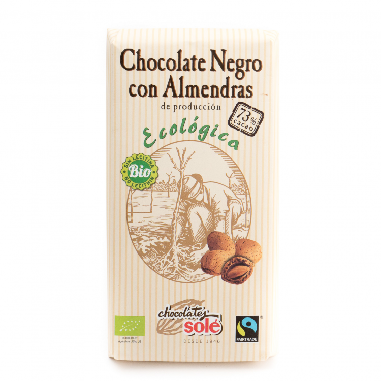 Chocolate negro 73% con almendras ecológico