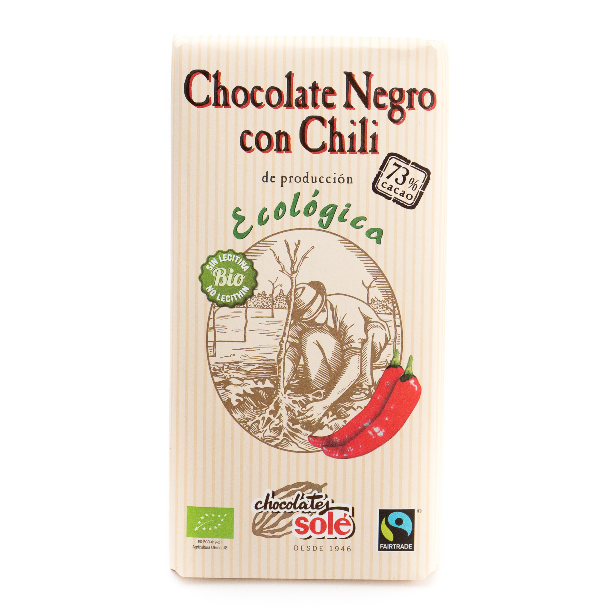 Chocolate negro 73% chili ecológico