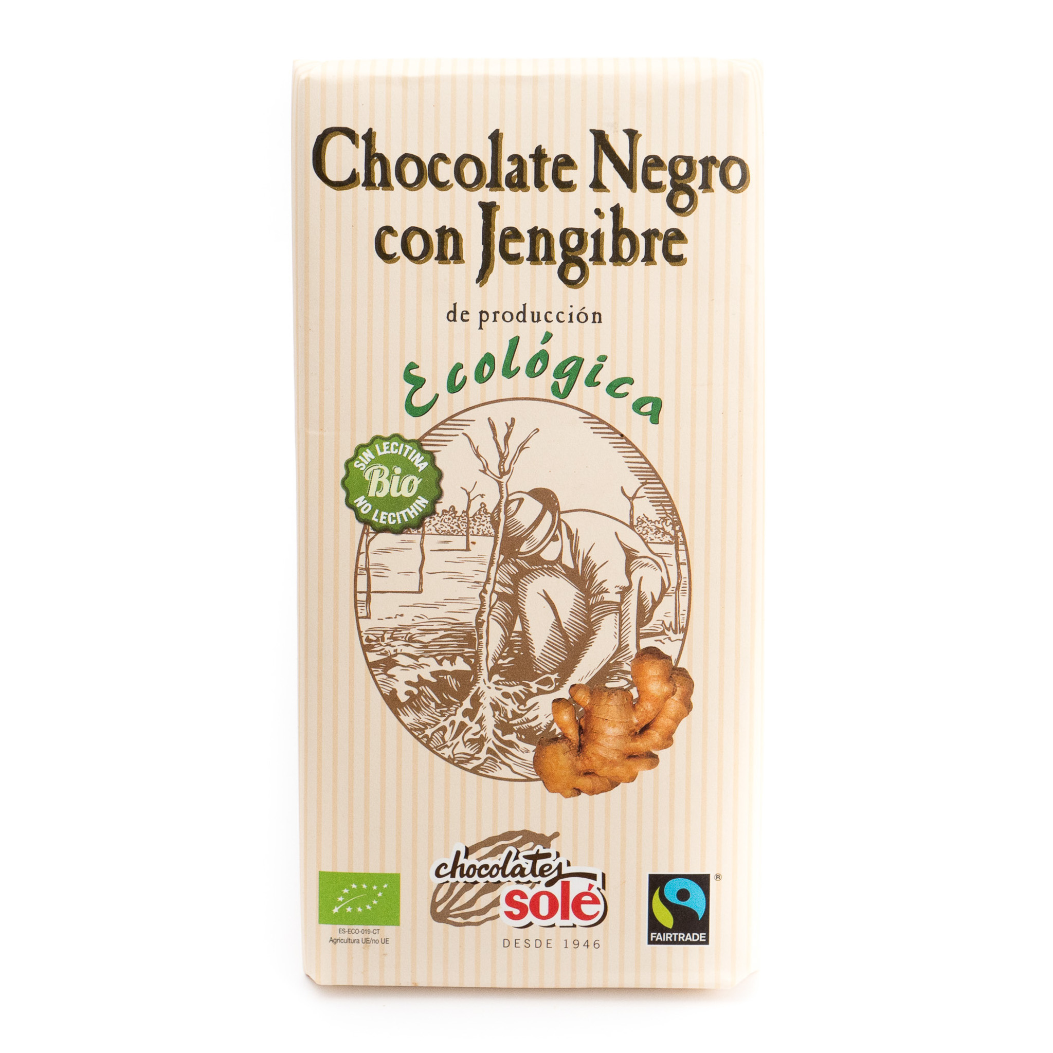 Chocolate negro con jengibre ecológico