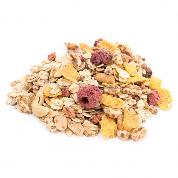 Muesli de fresa y frambuesa