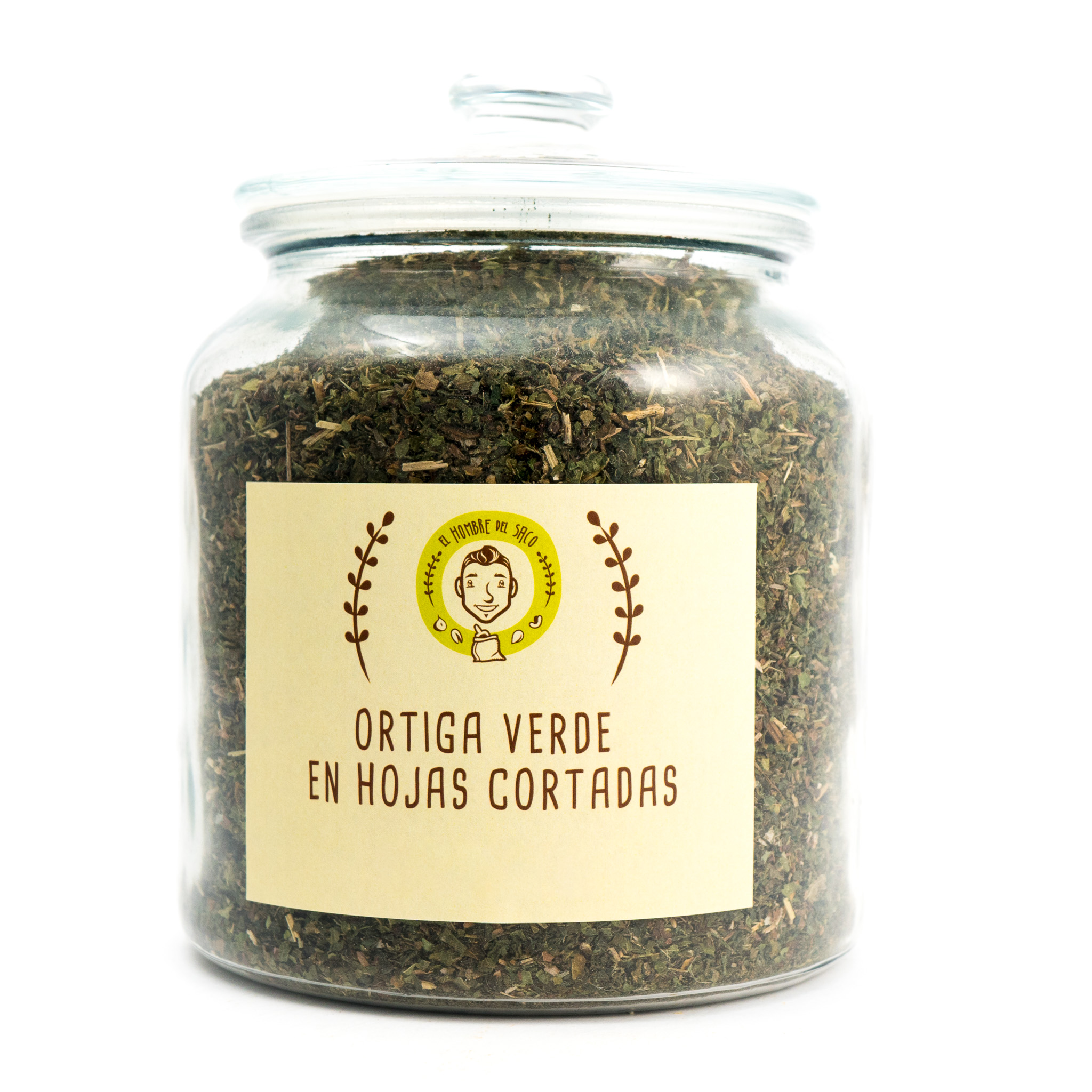 Ortiga verde hojas cortadas